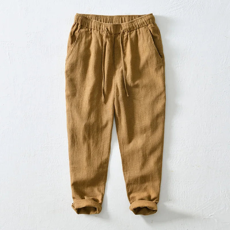 Designer New Ankle-Length Elastic Waist Casual Brand Cotton Pants Men Trend Comfortable Trousers Pantalon Pantalones Hombre