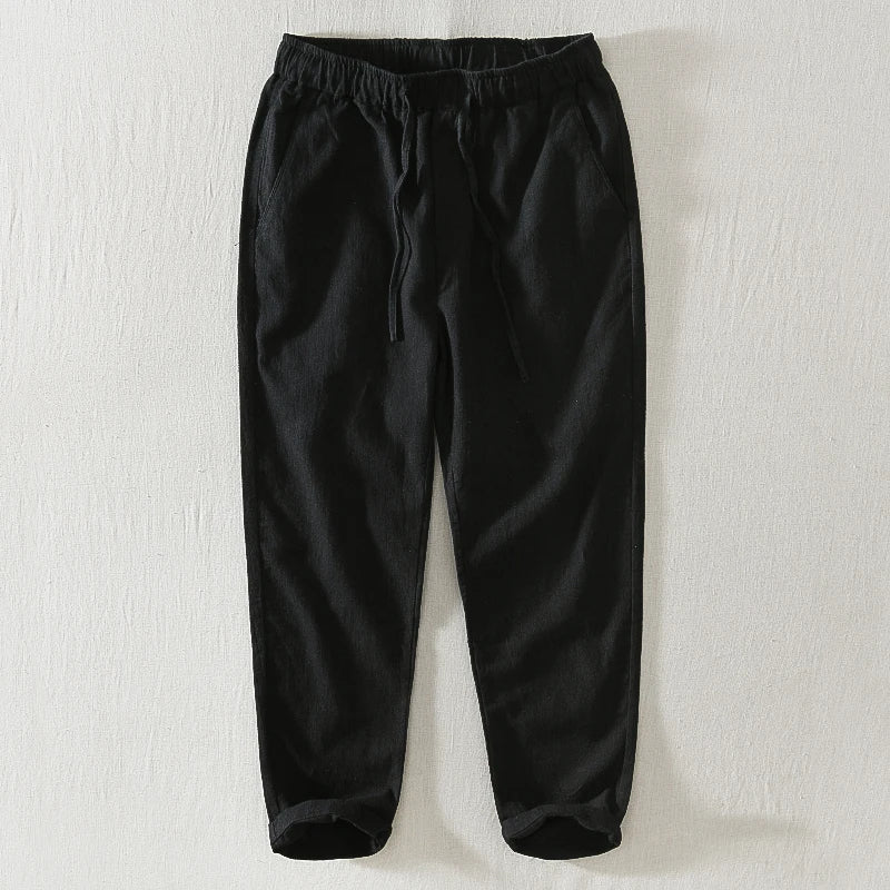 Designer New Ankle-Length Elastic Waist Casual Brand Cotton Pants Men Trend Comfortable Trousers Pantalon Pantalones Hombre