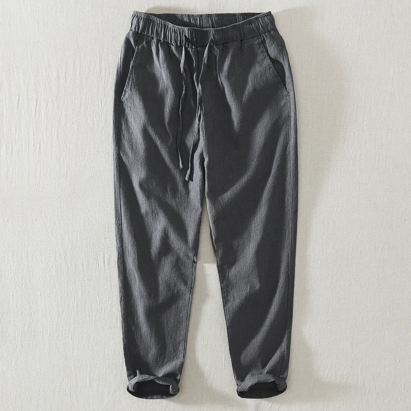Designer New Ankle-Length Elastic Waist Casual Brand Cotton Pants Men Trend Comfortable Trousers Pantalon Pantalones Hombre