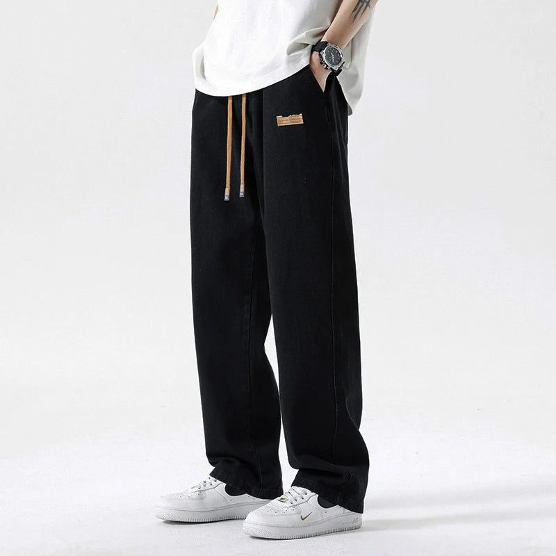 2025 New Fashion Jeans Men'S Summer Loose Straight Wide-Leg Pants Boys Tide Pants Men'S Models Casual Wide-Legged Pants