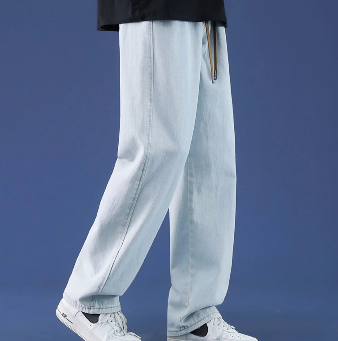 2025 New Fashion Jeans Men'S Summer Loose Straight Wide-Leg Pants Boys Tide Pants Men'S Models Casual Wide-Legged Pants