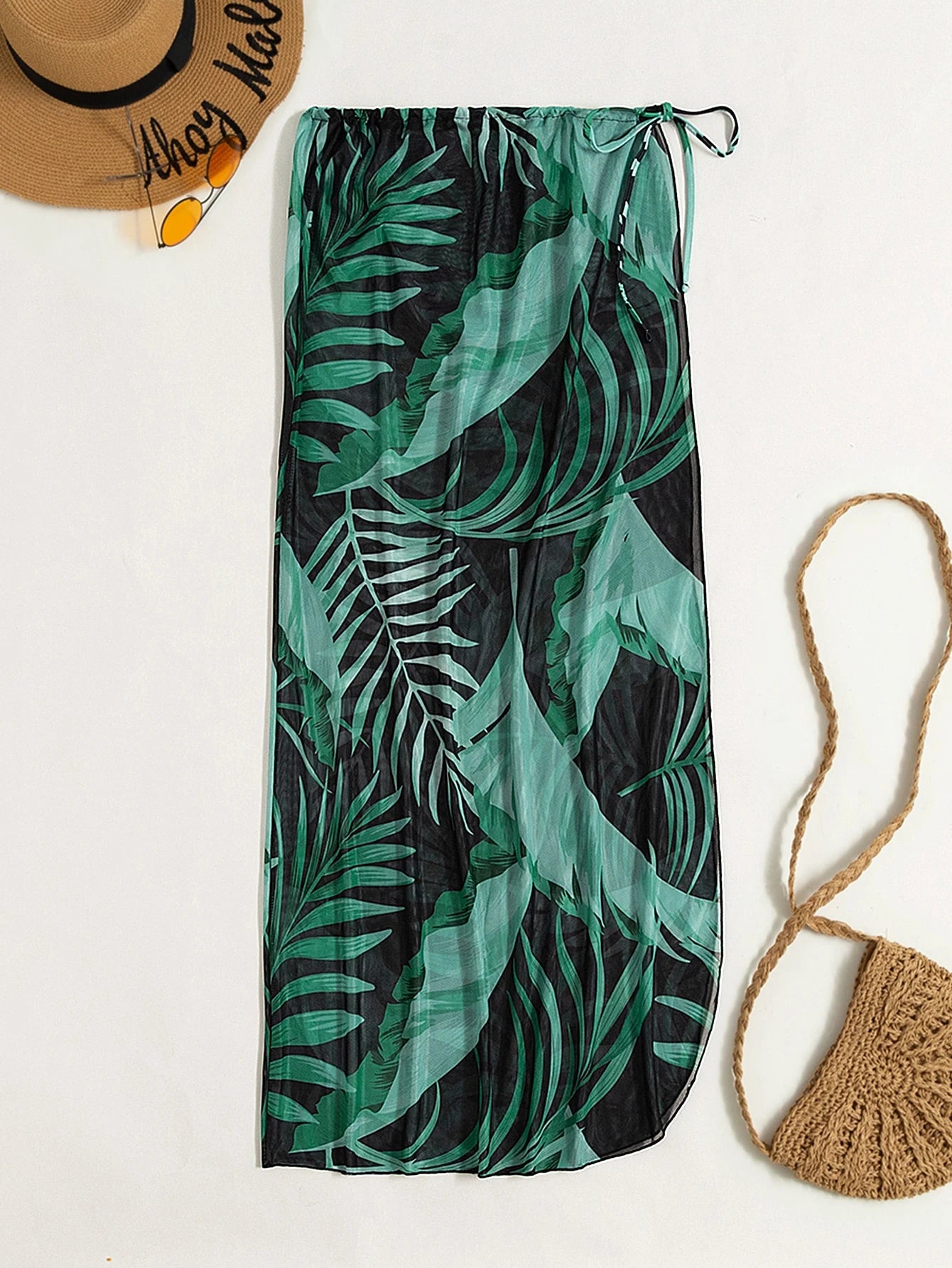 SHEIN Swim Plant Print Cover Up