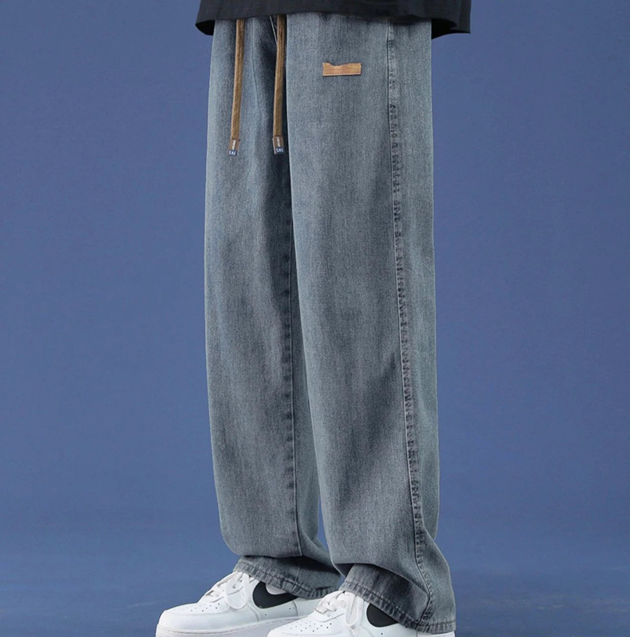 2025 New Fashion Jeans Men'S Summer Loose Straight Wide-Leg Pants Boys Tide Pants Men'S Models Casual Wide-Legged Pants
