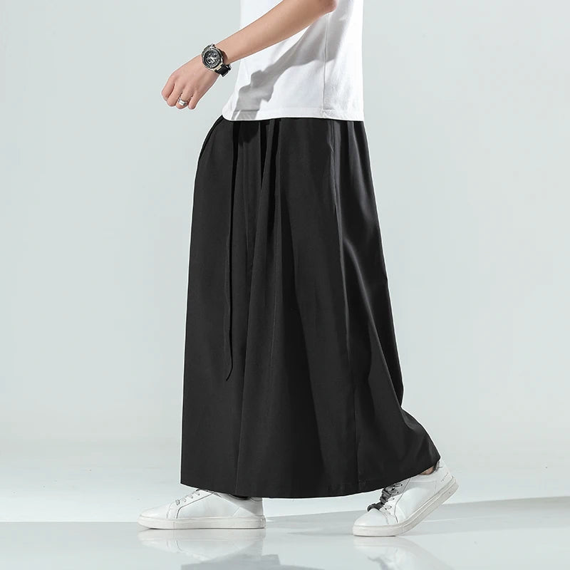 2025 Japanese Hakama Harajuku Kimono plus Size Casual Wide Pants Men Clothing Chinese Style Hanfu Tang Suit Men Clothing