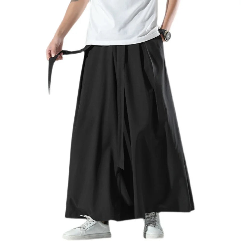 2025 Japanese Hakama Harajuku Kimono plus Size Casual Wide Pants Men Clothing Chinese Style Hanfu Tang Suit Men Clothing
