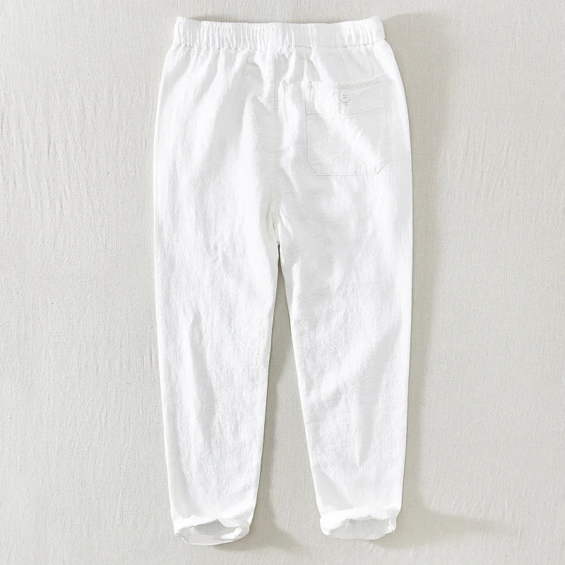Designer New Ankle-Length Elastic Waist Casual Brand Cotton Pants Men Trend Comfortable Trousers Pantalon Pantalones Hombre