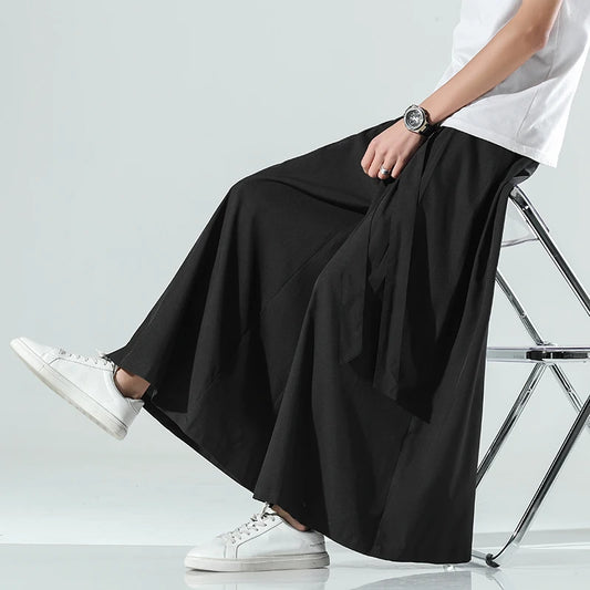 2025 Japanese Hakama Harajuku Kimono plus Size Casual Wide Pants Men Clothing Chinese Style Hanfu Tang Suit Men Clothing