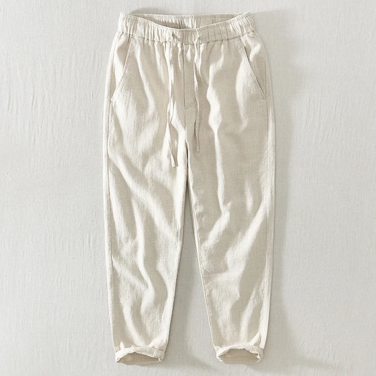 Designer New Ankle-Length Elastic Waist Casual Brand Cotton Pants Men Trend Comfortable Trousers Pantalon Pantalones Hombre