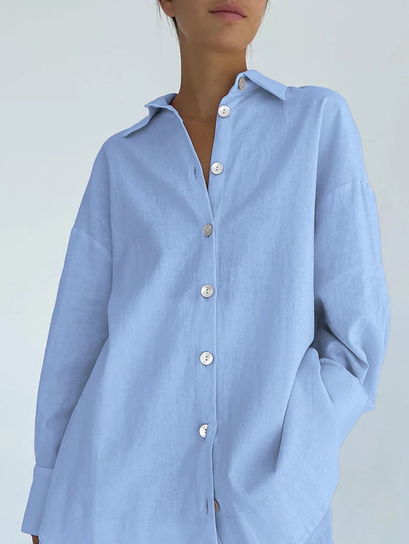 2024 Spring Cotton Linen Home Suit for Women Pink Wide Shorts with Shirts Tracksuit Casual Two-Piece Set New Women'S Pajamas Set