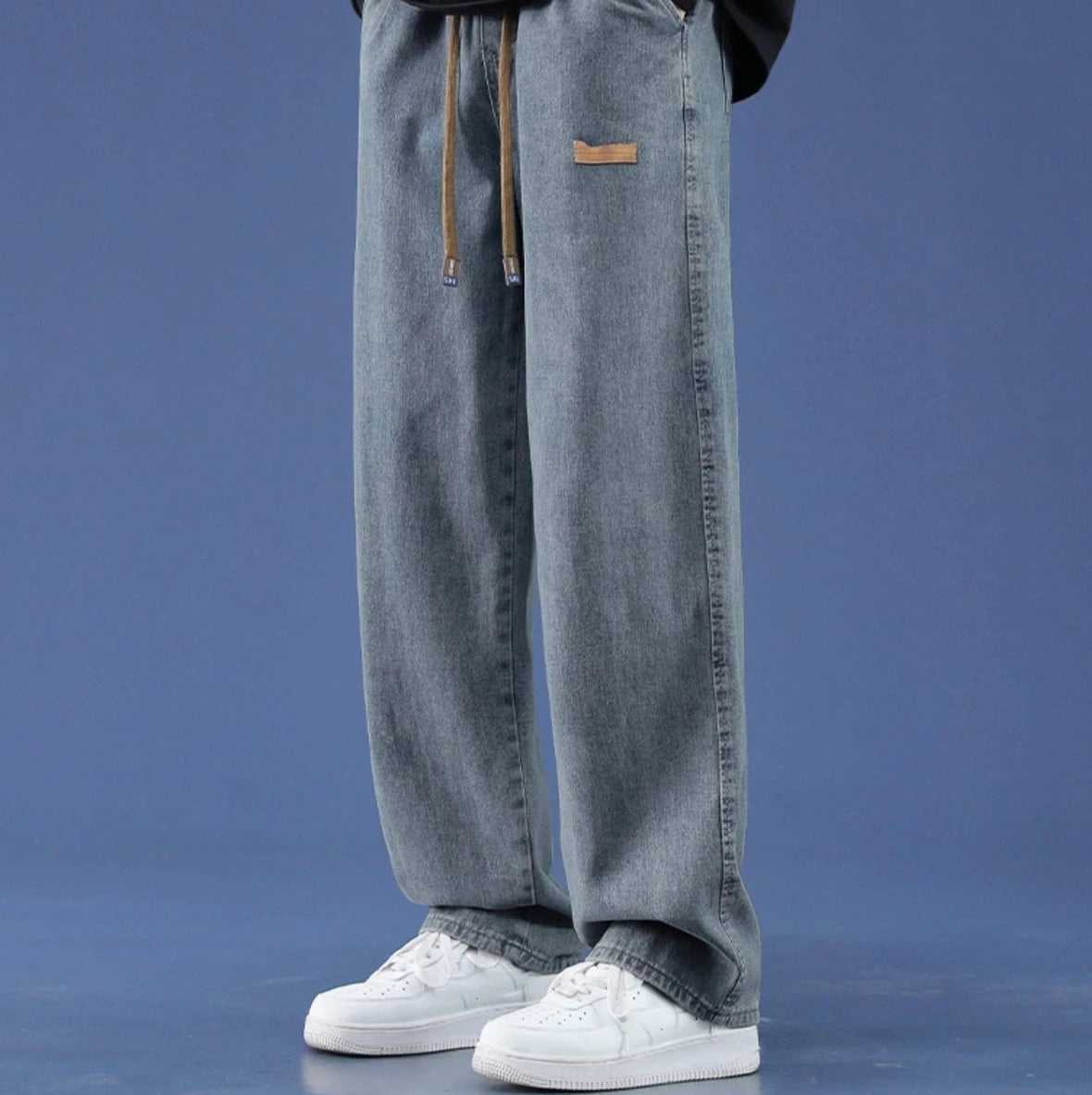 2025 New Fashion Jeans Men'S Summer Loose Straight Wide-Leg Pants Boys Tide Pants Men'S Models Casual Wide-Legged Pants