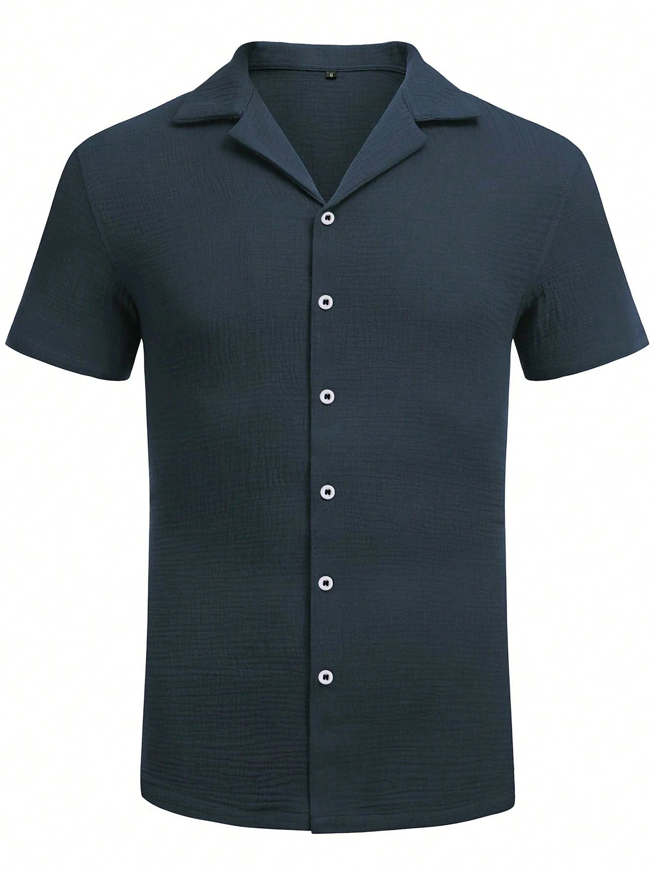 Men'S Slim-Fit Guayabera Button-Down Short Sleeve Casual Shirt, Suitable for Summer Wedding and Beach