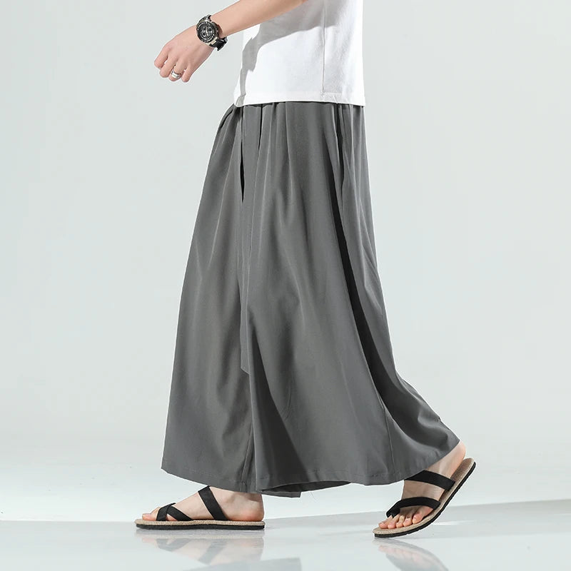 2025 Japanese Hakama Harajuku Kimono plus Size Casual Wide Pants Men Clothing Chinese Style Hanfu Tang Suit Men Clothing