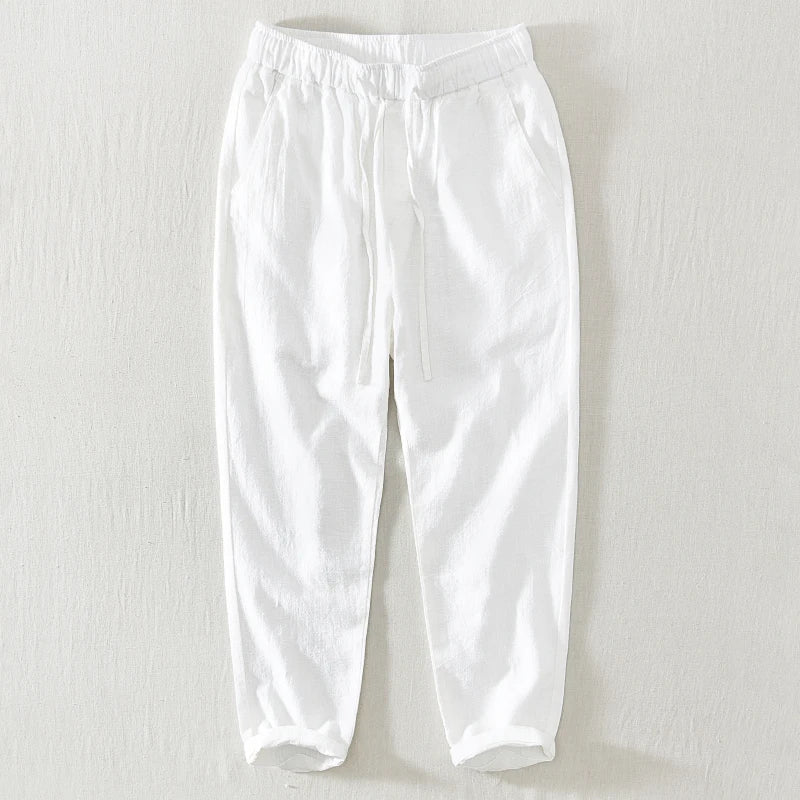 Designer New Ankle-Length Elastic Waist Casual Brand Cotton Pants Men Trend Comfortable Trousers Pantalon Pantalones Hombre