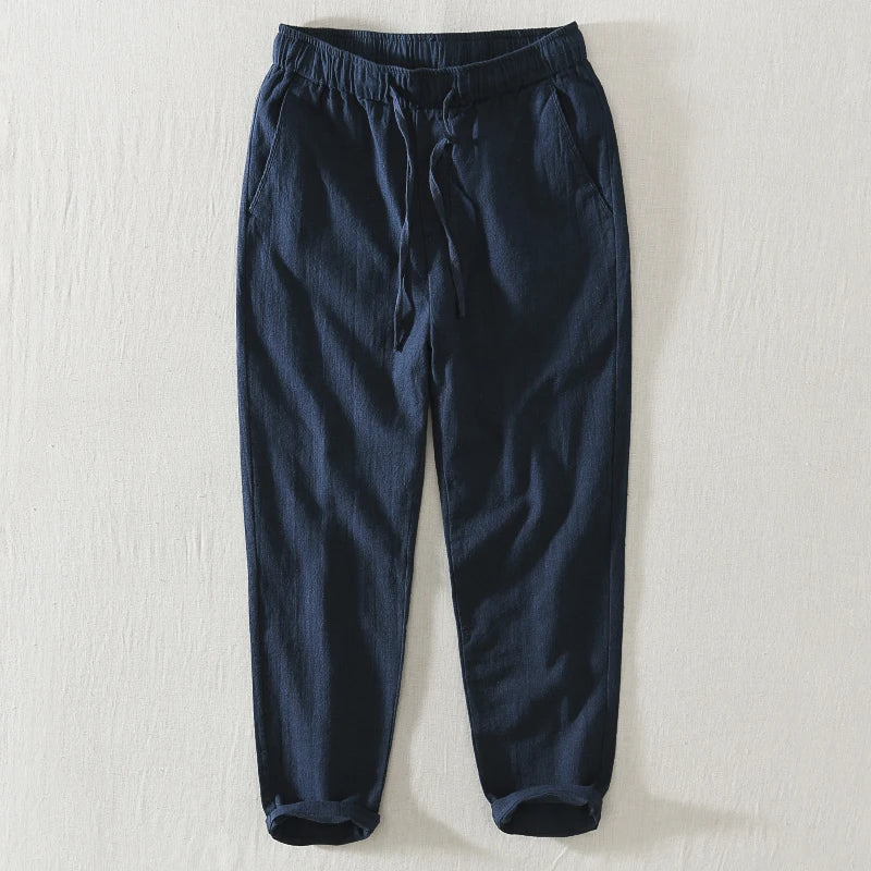 Designer New Ankle-Length Elastic Waist Casual Brand Cotton Pants Men Trend Comfortable Trousers Pantalon Pantalones Hombre