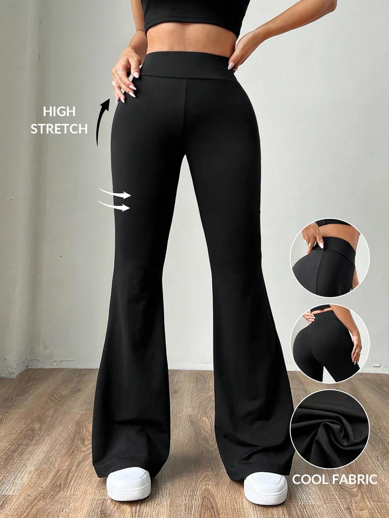 Ezwear Women'S Yoga Pants High Waist Stretch Pants Tummy Control Workout Pants